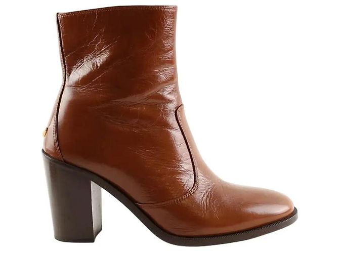 Zadig & Voltaire Botas de cuero charol camel Camello