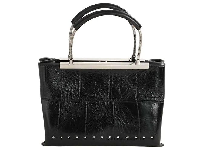 Alexander Wang Schwarze Lederhandtasche