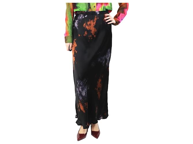 Autre Marque Black Ducifer abstract maxi skirt - size UK 8 Viscose  ref.2660810