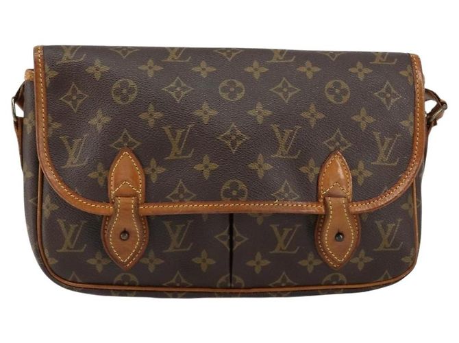 Gibeciere Sac Messenger Gibecière Louis Vuitton en Toile Monogram MM Marron