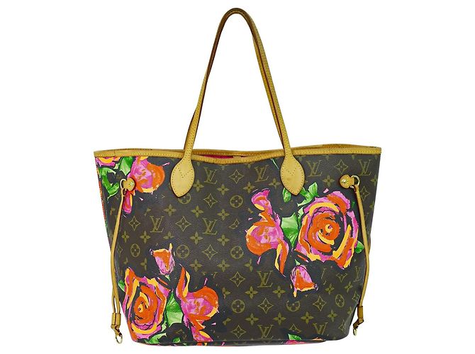 Bolsa tote Neverfull Louis Vuitton Edição Limitada Monogram Roses MM Marrom