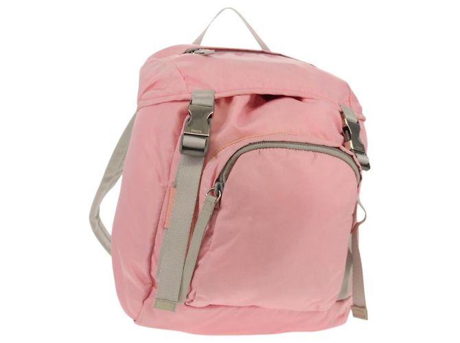 Double Prada Doppel-Schnallen-Rucksack Tessuto klein Pink