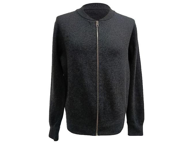 Autre Marque Mr. P. Strickjacke mit Reißverschluss aus grauem Kaschmir