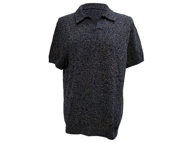 Autre Marque Camisa Polo de Manga Corta de Punto Mr. P. en Algodón Azul Marino