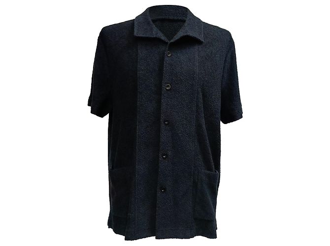 Autre Marque Camicia in pile con bottoni Mr. P. in cotone nero