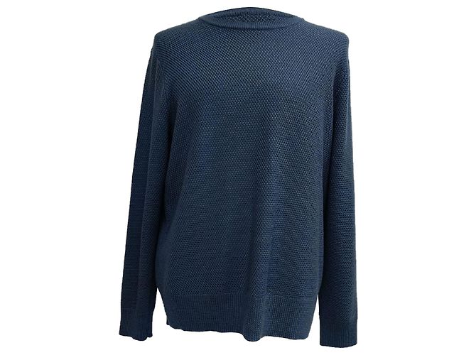 Sandro Pullover aus marineblauer Wolle mit Rundhalsausschnitt