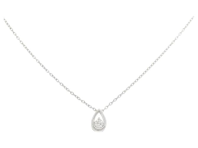Autre Marque Diamant-Halskette K14WG K10WG Silber