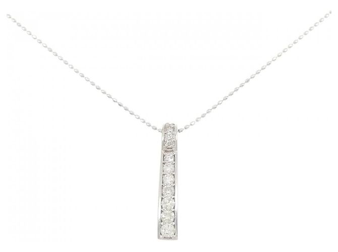 Autre Marque Collar de diamantes en oro blanco Au750 Plata