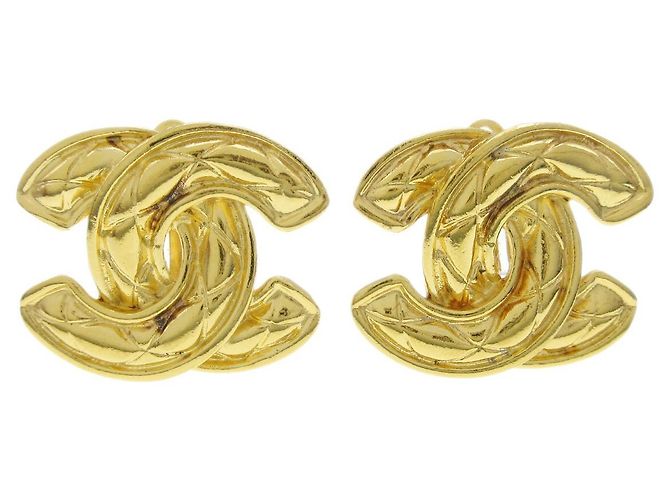 Chanel CC Clip-On Metal D'oro