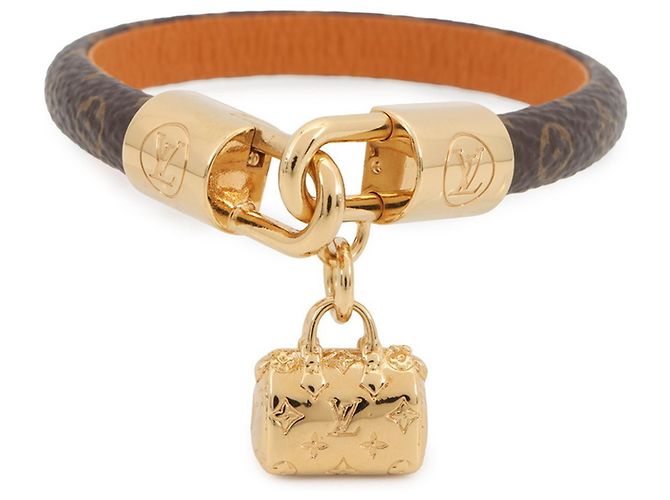 Pulsera Charm Speedy Monogram Louis Vuitton Castaño