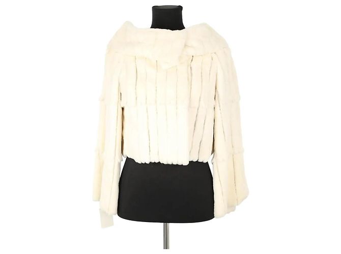 Karl Lagerfeld Ecru fur jacket Cream