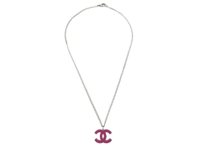 Pendente Chanel CC in metallo Argento