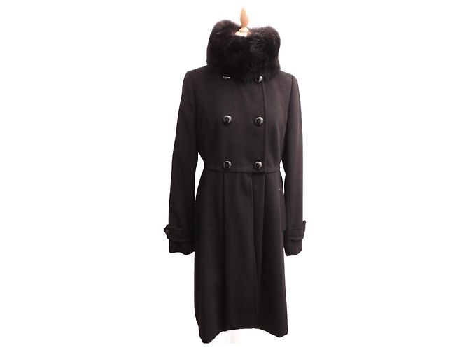 Max Mara Stunning Russian collar fox coat Size 38 Black