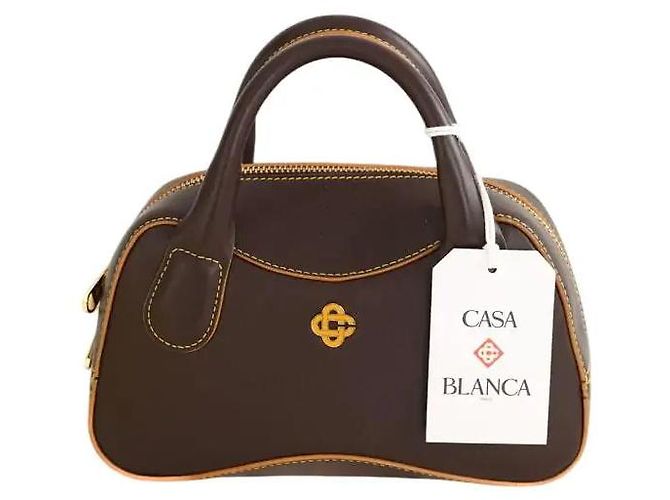 Casablanca Mini sac Louise micro en cuir marron