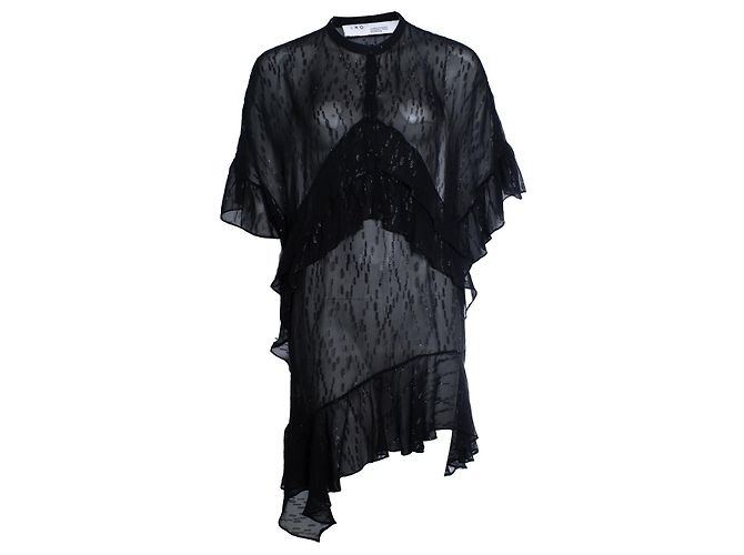 IRO, Vestido transparente de Lurex Preto