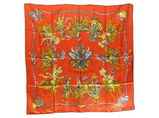Hermès Silk scarves Red  ref.2662580