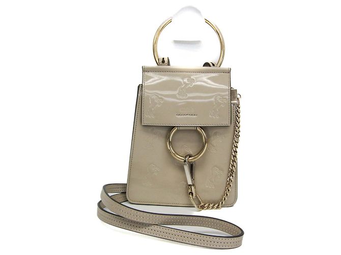 Bolsa de couro Chloé Faye Bege