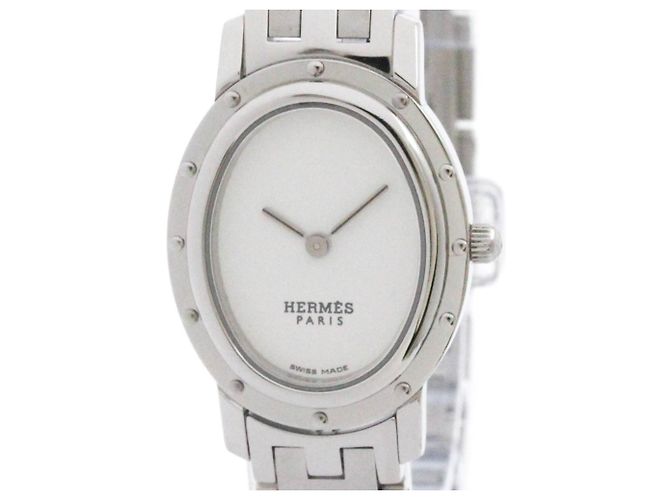 Reloj de dama Hermès Clipper Oval de acero inoxidable CO1.210