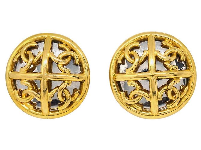 Chanel CC Round Metal D'oro