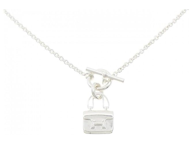 Hermès Amulett Constance Halskette Silber Geld