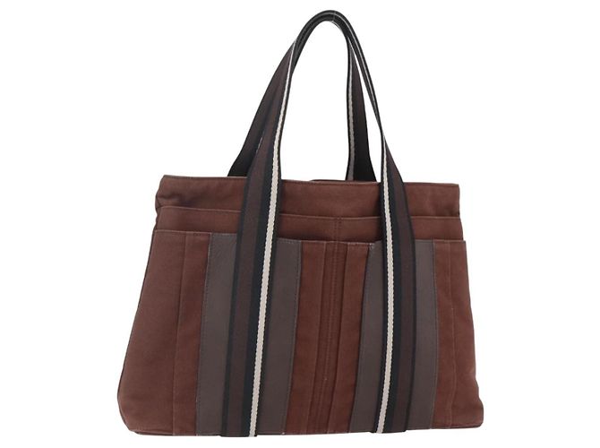 Troca Bolsa tote horizontal em canvas MM Hermès Marrom