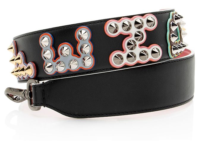 Fendi Sangle en cuir cloutée Fun Fair Strap You Noir