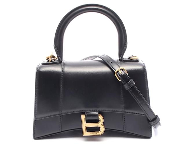 Balenciaga Hourglass XS Leather Handbag Black Pony-style calfskin  ref.2664063