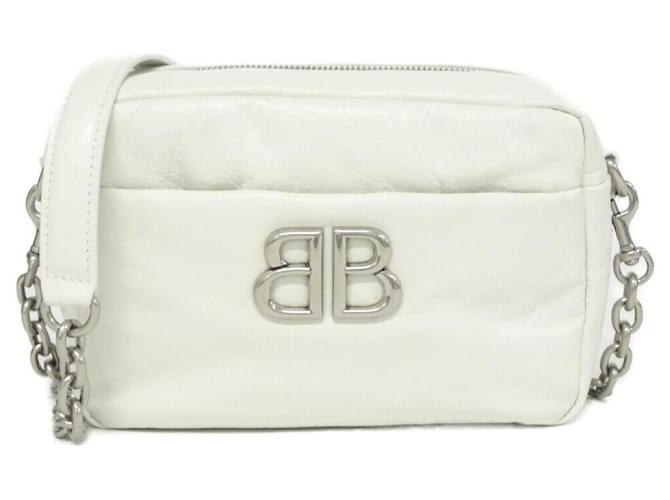 Balenciaga Monaco Camera Bag Calf Shoulder Bag White Leather  ref.2664273