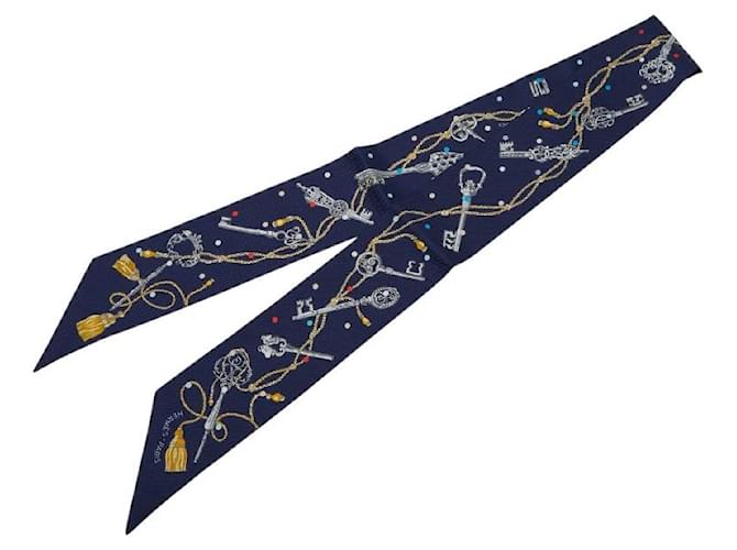 Écharpe en soie Les Clés à Pois d'Hermès Multicolore  ref.2664348