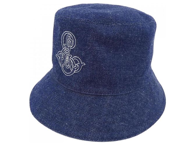 Hermès Hermes EMILE HERMES HARPER Denim Hat 58 Blue