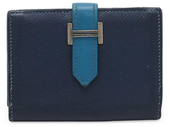 Hermès Béarn Veau Epsom Card Case Blue
