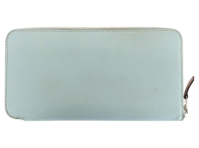 Portefeuille Long Azap Silk'in Hermès Bleu Clair