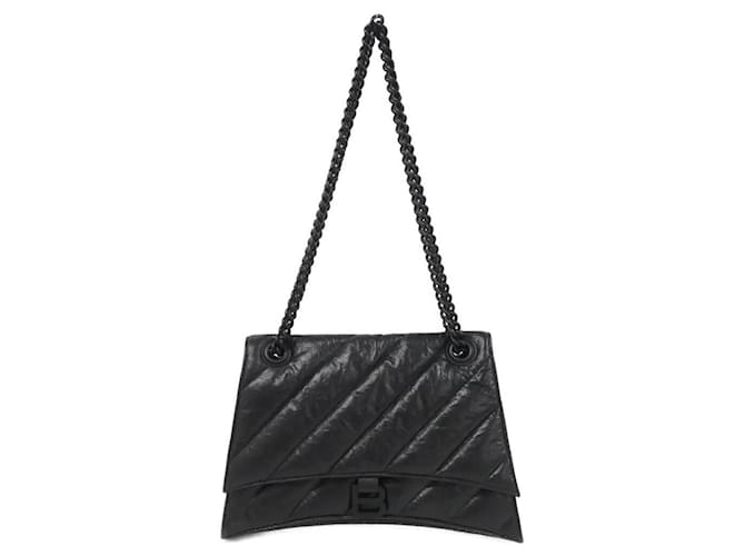 Balenciaga Crush Calf Shoulder Bag Black Leather  ref.2664910
