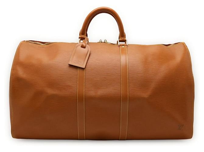 Louis Vuitton Keepall Epi Travel Bag Brown Leather  ref.2665141