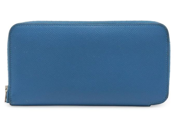 Cartera larga Azap de cuero Epsom de seda Hermès Azul