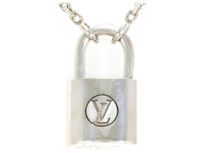 Halskette Anhänger Silver Lockit 925 Louis Vuitton Silber Metallisch