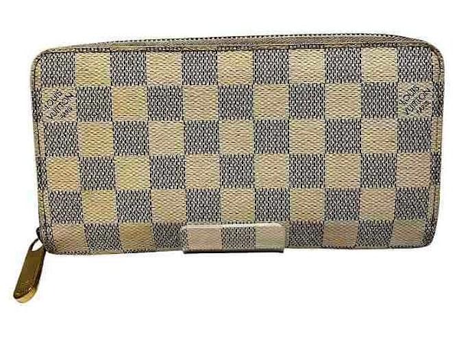 Louis Vuitton Zippy Wallet Damier Azur Long Wallet White Cloth  ref.2665389