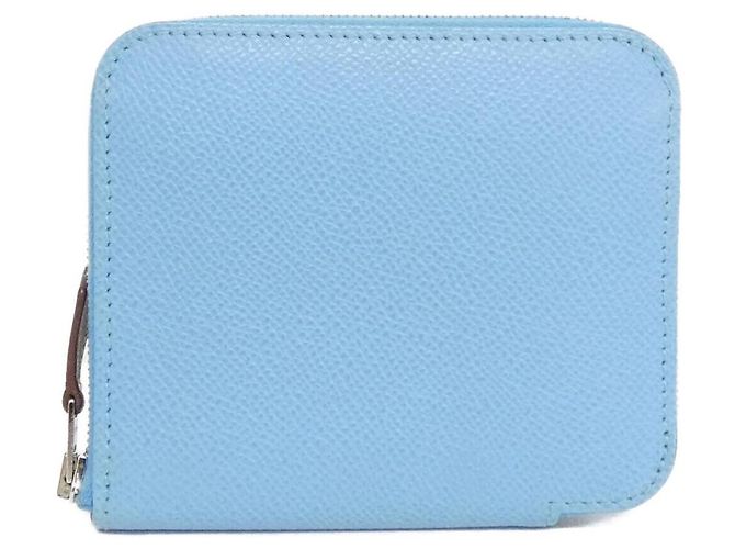 Silk In Carteira de seda compacta Epsom Hermès ELECTRIQUE Azul