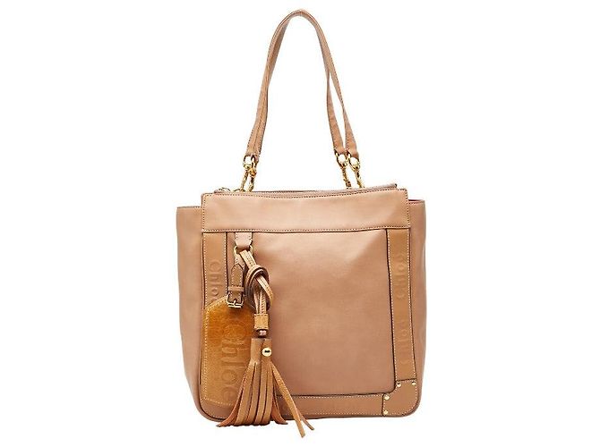 Chloé Bolsa de Ombro de Couro Chloe Eden 2 em 1 Rosa