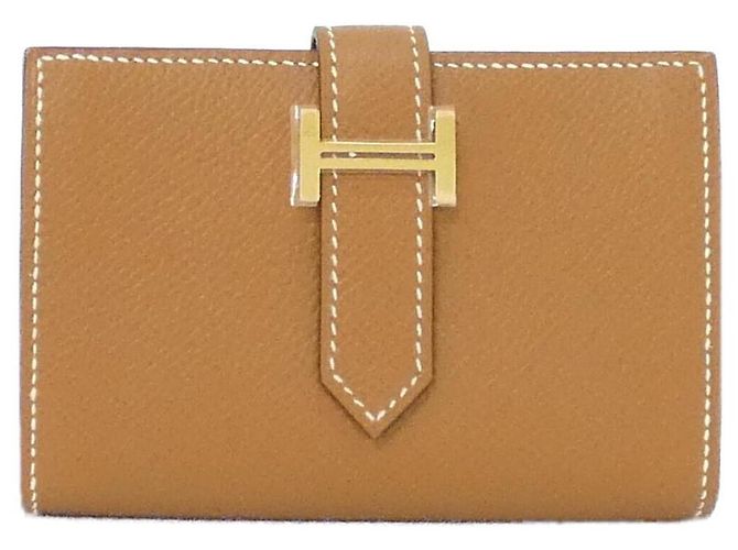 Portafoglio Mini Epsom Béarn di Hermès D'oro Metallico