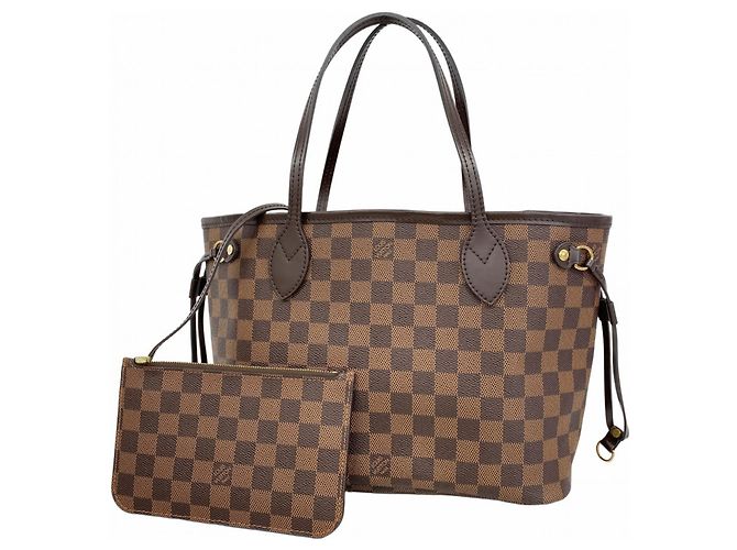 Borsa Tote Louis Vuitton Damier Neverfull PM N41359 Ebano Damier ebene