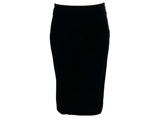 Jupe crayon en velours écrasé noir Giorgio Armani