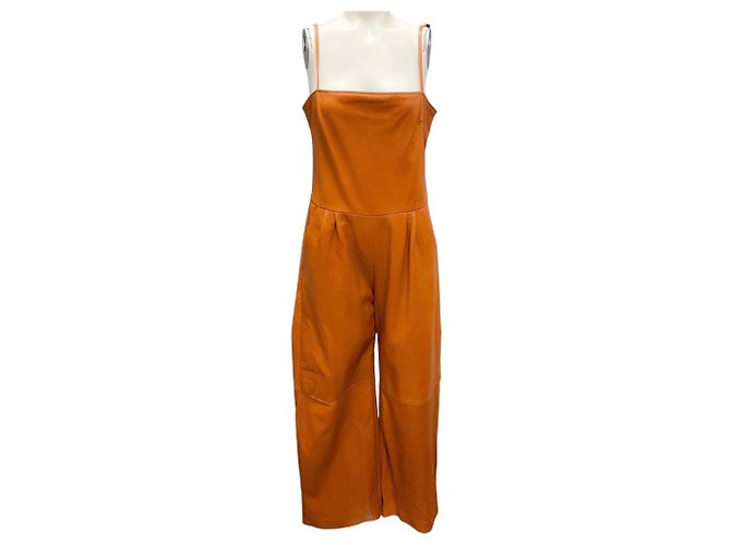 Autre Marque Jumpsuit aus Lammleder in Tan von Understated Leather Kamel