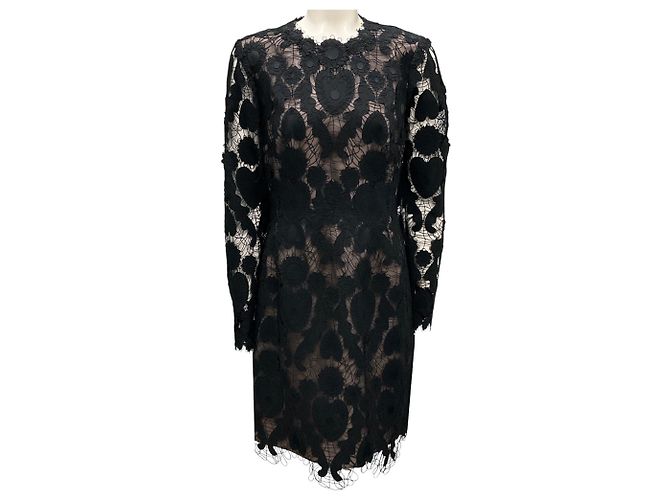 Schwarzes langärmliges Nahtkleid von Lela Rose