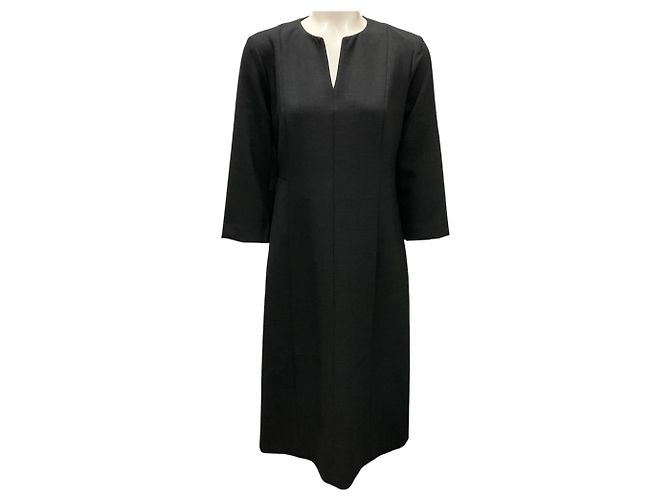 Peserico Kleid aus technischem Doppelstoff mit zwei-Wege-Stretch in dunkelsaphirgrau
