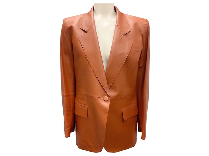 Autre Marque Cognac-Lammlederjacke Lafayette 148 New York Braun