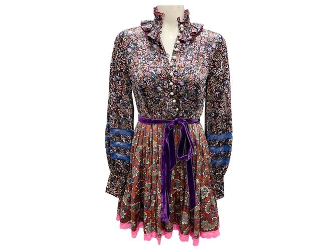 Vestido de seda impresa multicolor Olive de Marc Jacobs