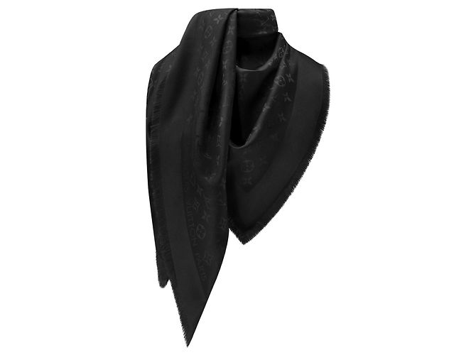 Louis Vuitton Xale de seda LV novo preto