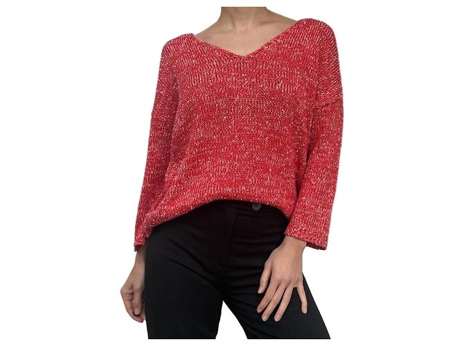 Suéter Massimo Dutti Roja Dorado 
