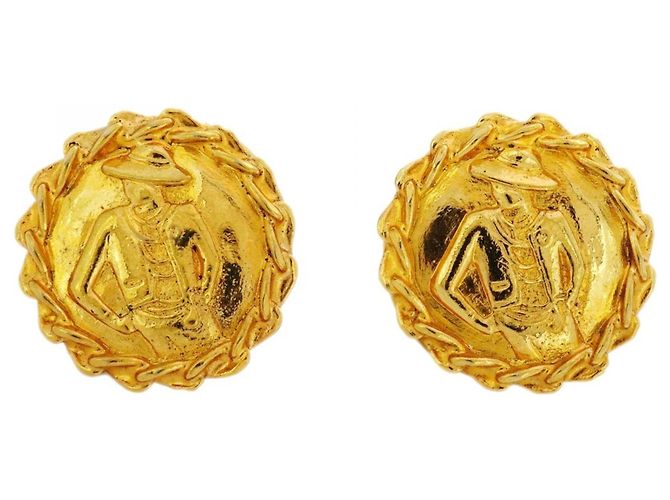 Chanel Mademoiselle Circle Ohrringe Golden
